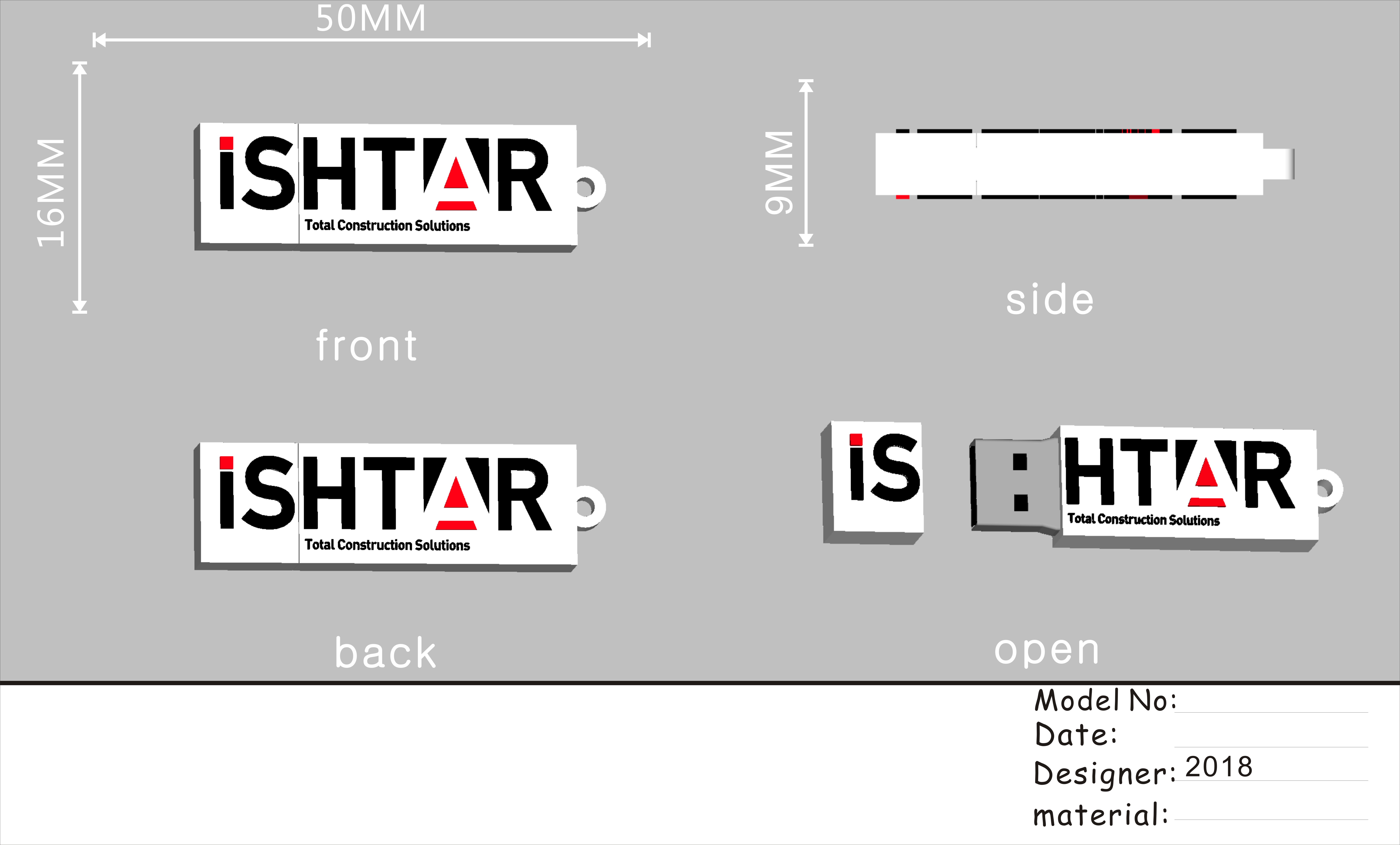 ISHTAR Customized 205pcs PVC USB Flash Drive